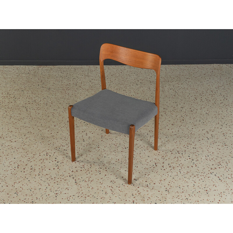 Pareja de sillas escandinavas vintage de teca y tela, Dinamarca años 50