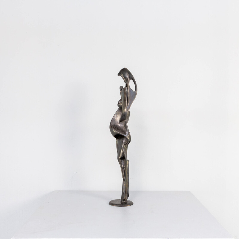 Sculpture vintage "Femme enceinte" en bronze par Jos Welten, 1980