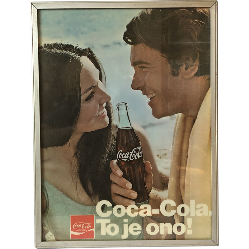 Vintage lluminated advertisement coca-cola, Checoslováquia 1980s