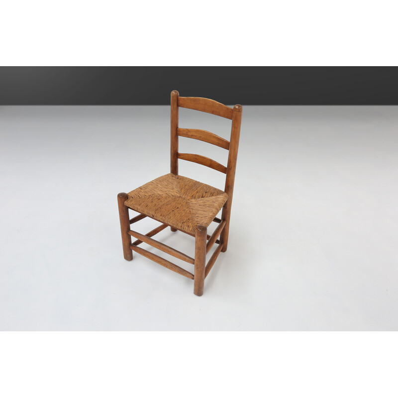 Cadeira rústica vintage francesa, França 1850s