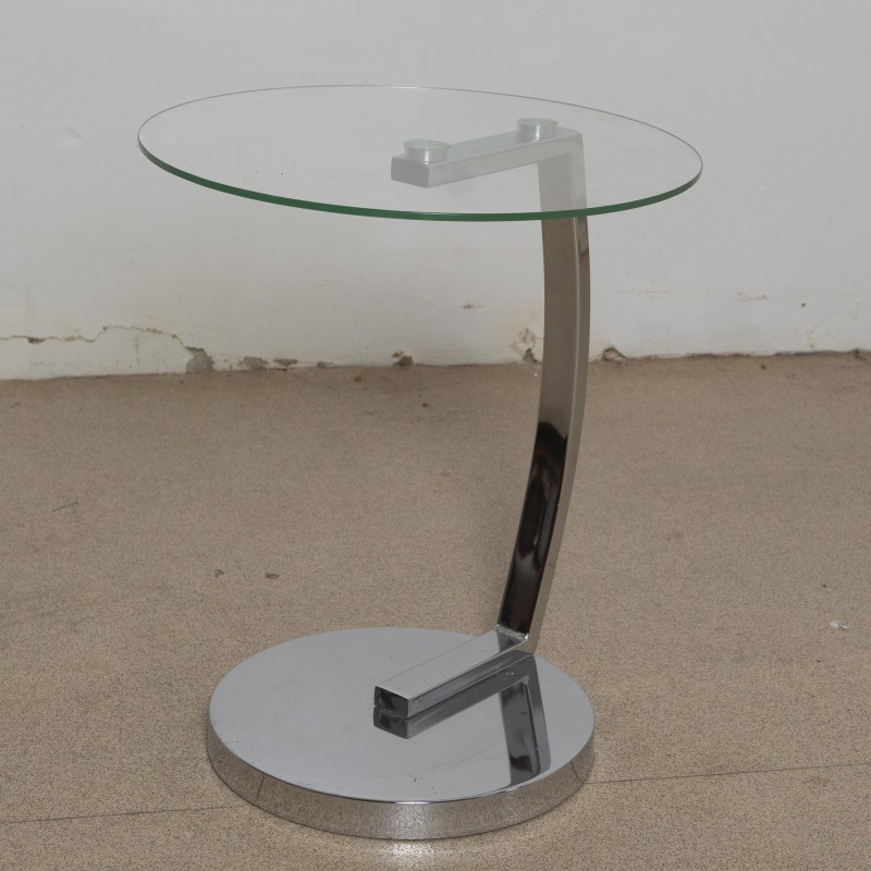 Vintage chrome and glass side table