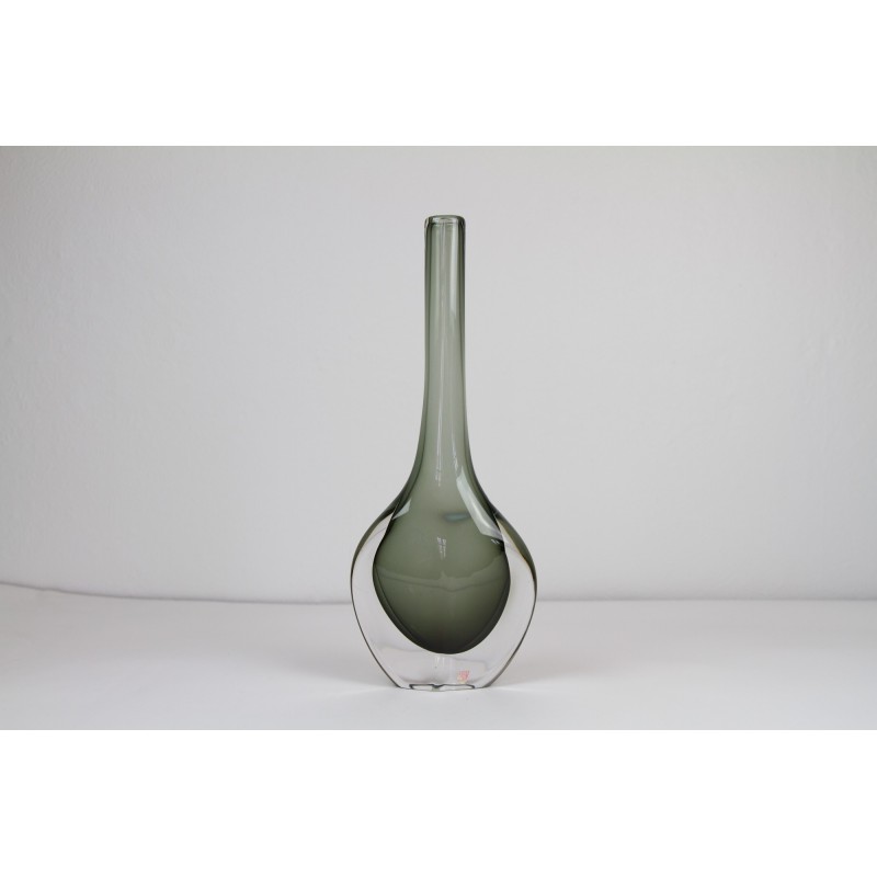 Vase aus Rauchglas von Nils Landberg für Orrefors Glassworks, Schweden  1950er Jahre