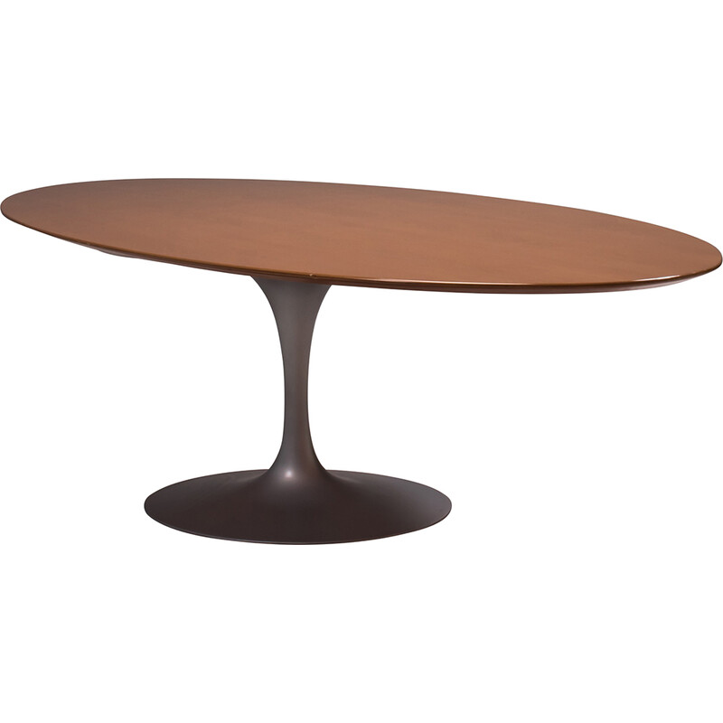 Mesa de jantar oval em madeira de carvalho Vintage da Eero Saarinen para  Knoll