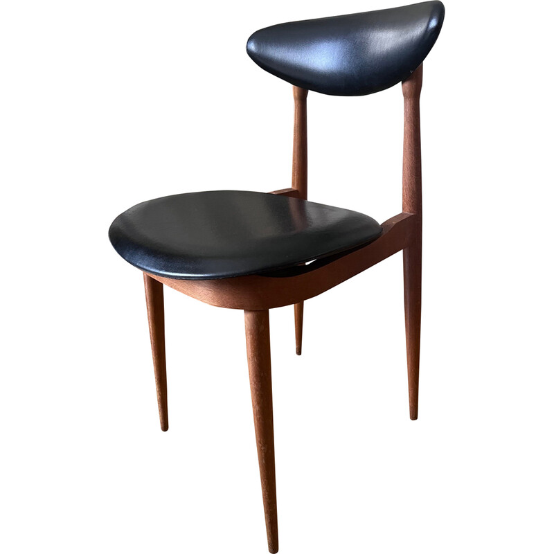 Vintage Einhorn Stuhl aus Buchenholz und Kunstleder von Baumann, 1950-1960