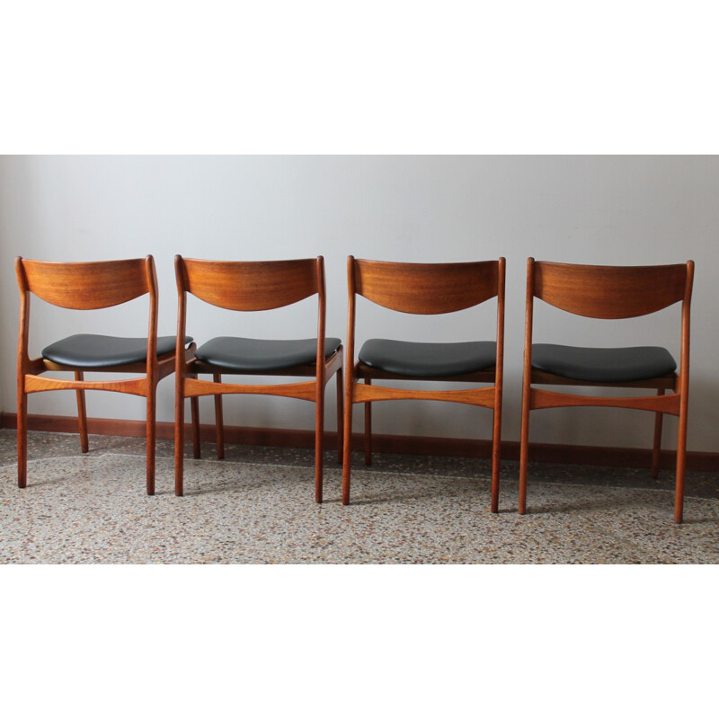 Set of 4 chairs P.E. Jorgensen - 1960s