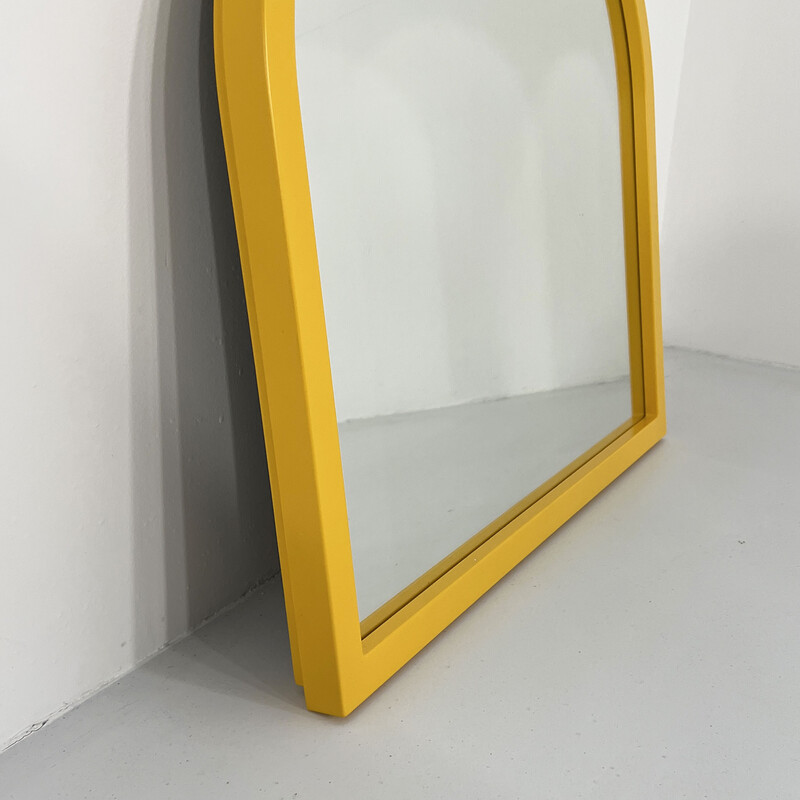 Specchio vintage 4720 con cornice gialla di Anna Castelli Ferrieri per  Kartell, anni '80