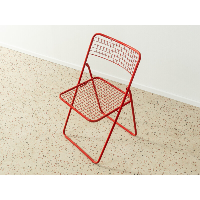 Ensemble de 4 chaises pliantes vintage en métal laqué rouge par Niels  Gammelgaard pour Ikea, 1970
