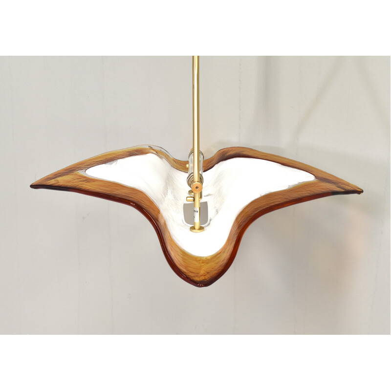 Vintage Albatros pendant lamp in Murano glass and brass by La Murrina, Italy