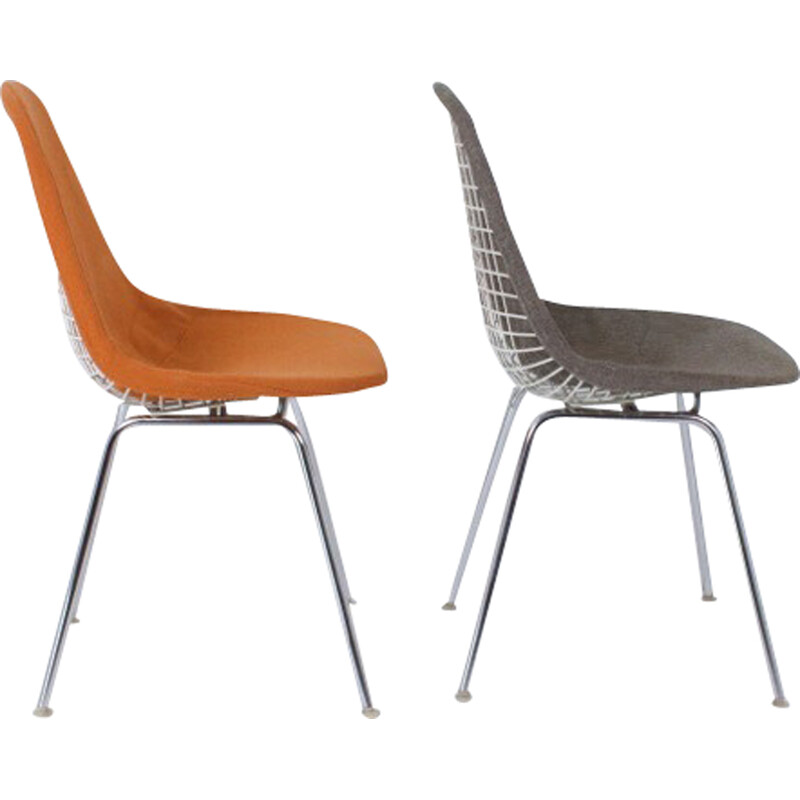 Paire de chaises vintage "Dkx 1 Wire Chair" de Charles et Ray Eames pour  Herman Miller,