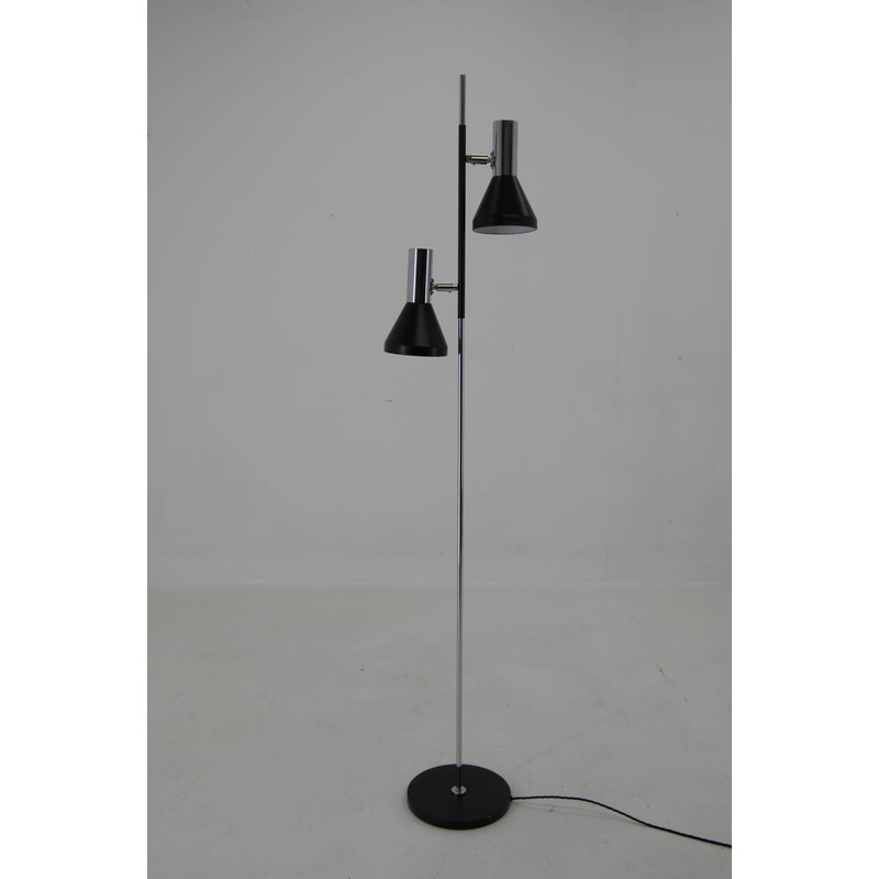 Vintage black floor lamp by Hustadt Leuchten, Germany 1960s