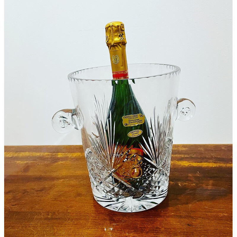Seau à champagne vintage en cristal de Baccarat, France