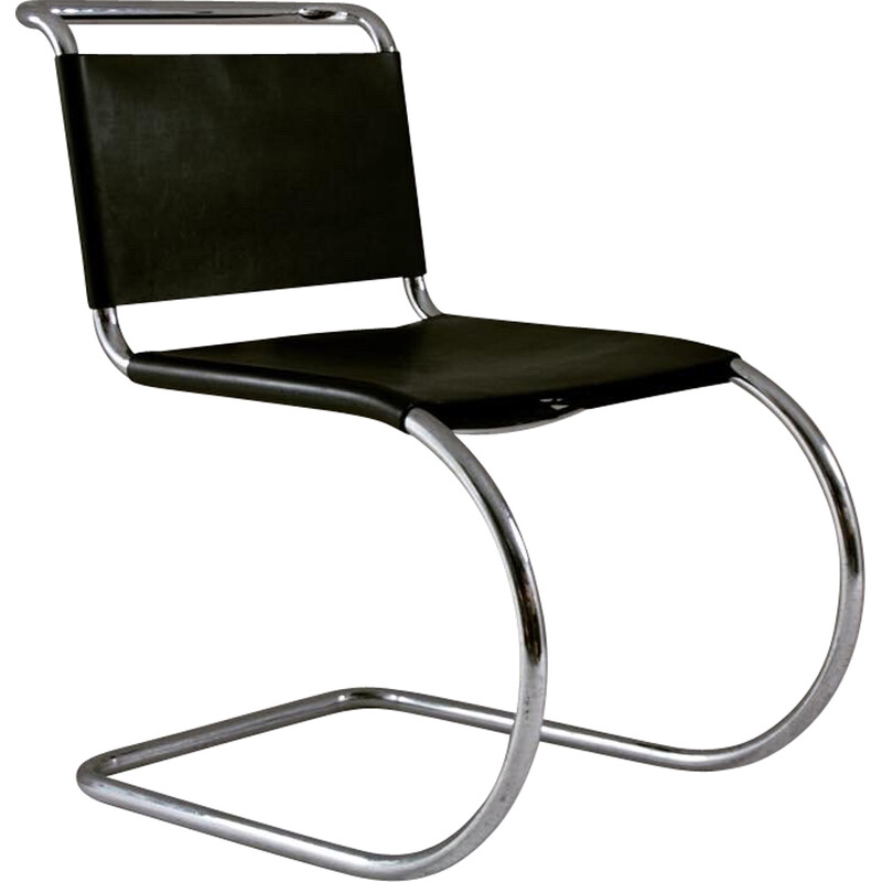 Vintage Sr. cadeira em couro por Ludwig mies Van der Rohe
