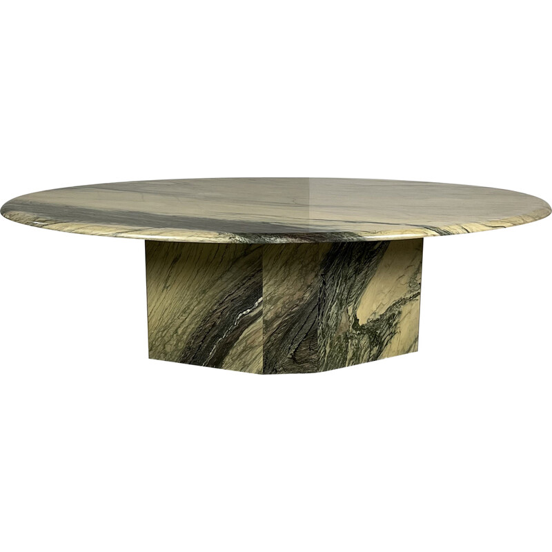 Vintage green marble coffee table by Estours, 1970