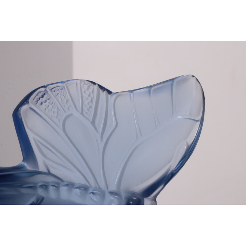 Vintage sculpture "blue butterfly" by Lalique, France 1980s
