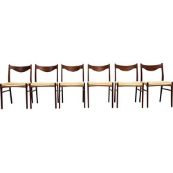 Set of 6 vintage Danish Gs60 chairs by Arne Wahl Iversen for Glyngøre  Stolfabrik, 1950s