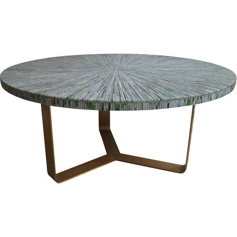 Table basse vintage avec mosaïque