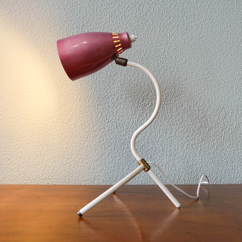Vintage "cocotte" table lamp in metal and aluminium, France 1950s