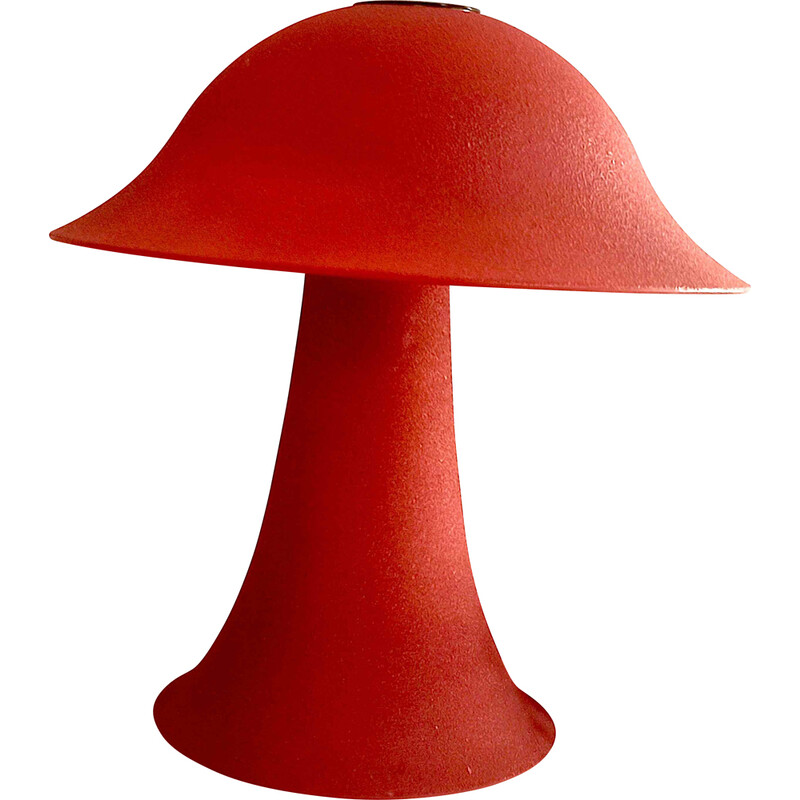Vintage rode glazen paddestoel lamp