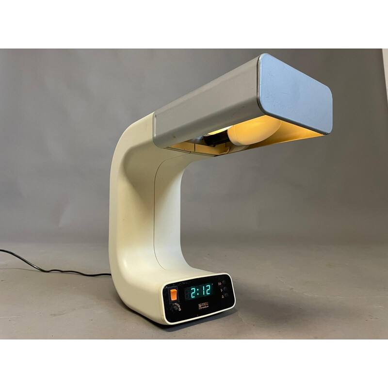 Vintage table lamp with digital clock for Knox