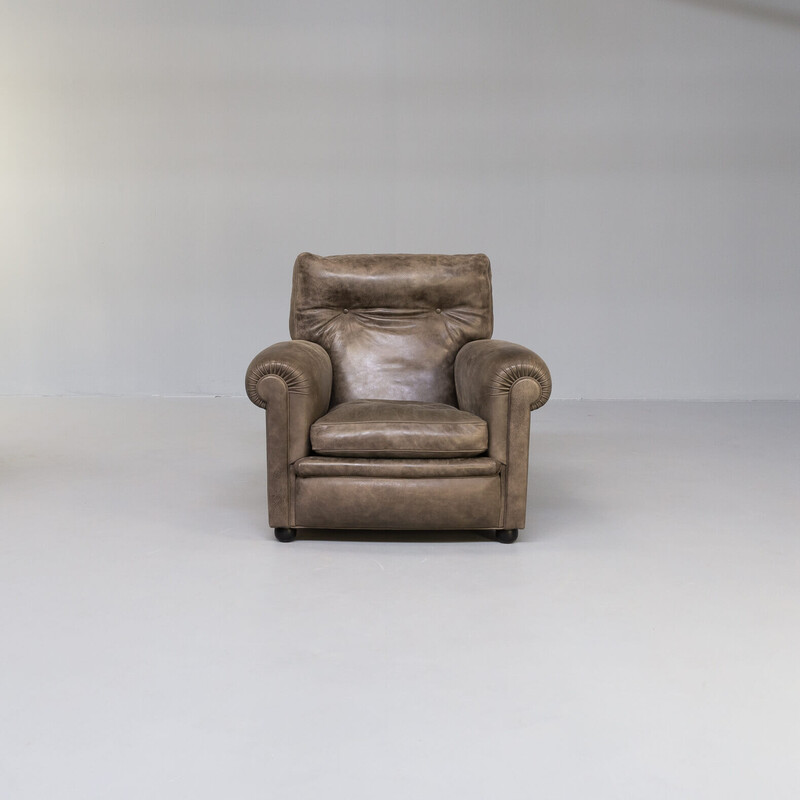 Pair of vintage "edoardo" armchairs by Poltrona Frau