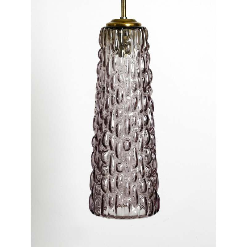 Mid century lilac glass pendant lamp by Rupert Nikoll Wien