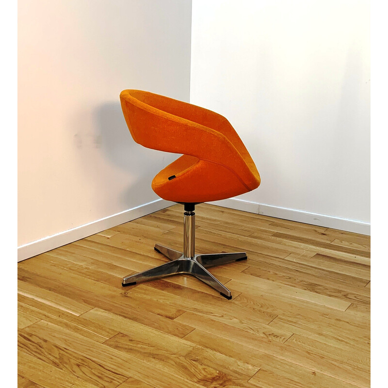 Cadeira de escritório de lã laranja Vintage por Spo, França
