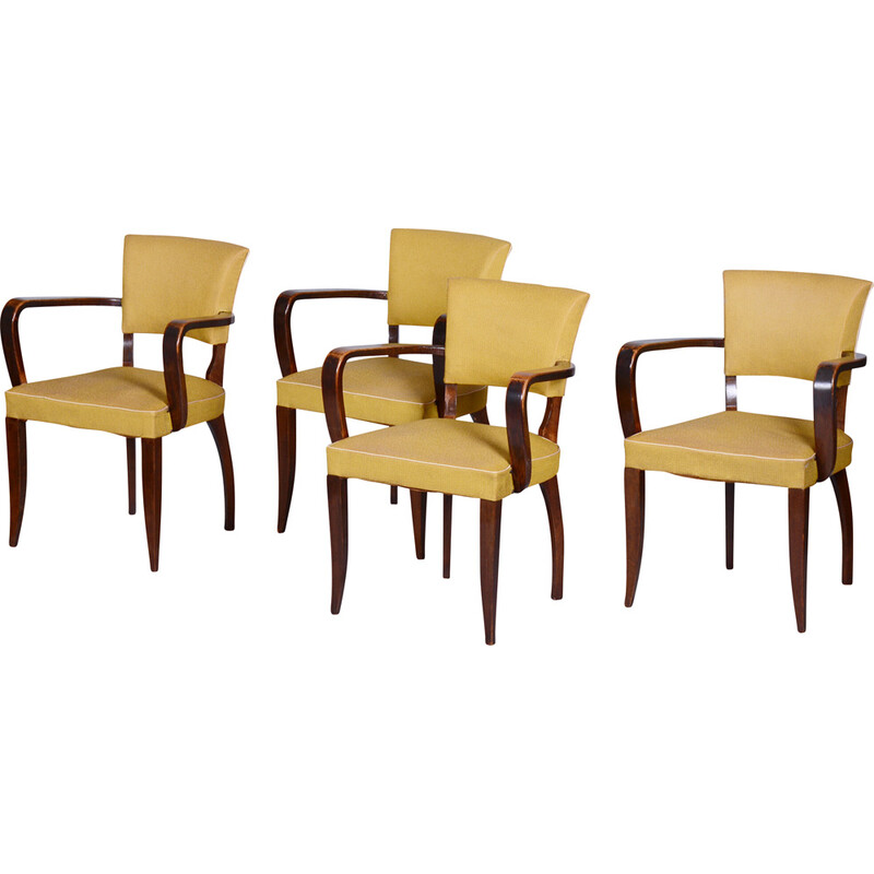 Ensemble de 4 chaises Art Déco françaises vintage par l'architecte Jules  Leleu, 1930