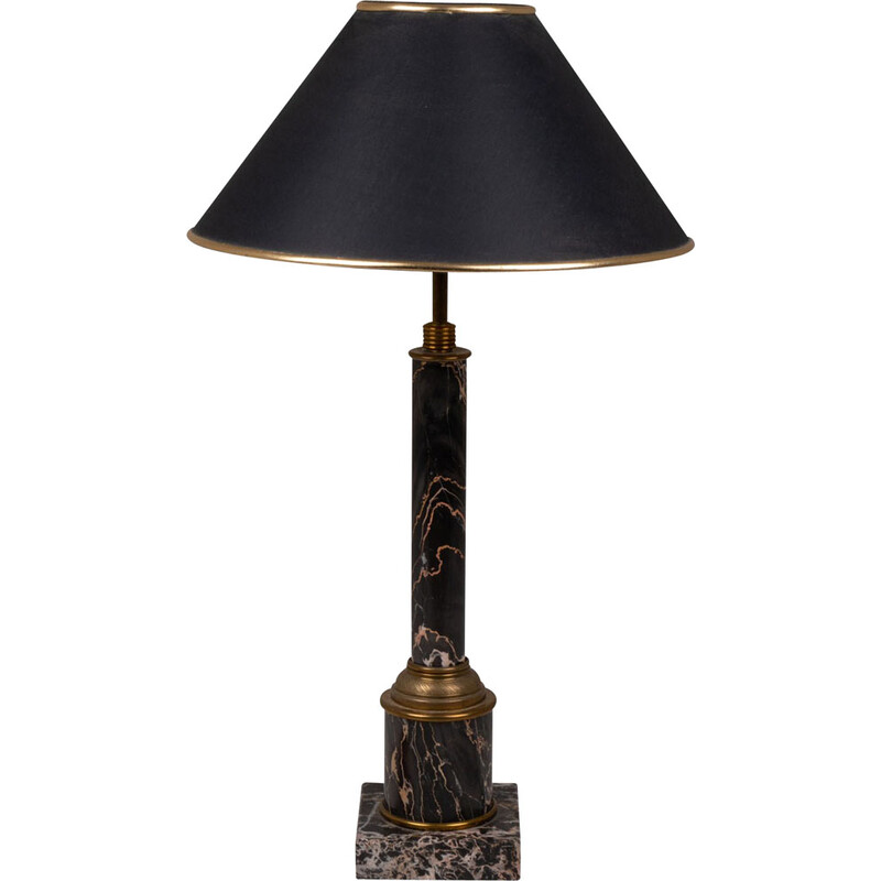 Vintage-Lampe aus Marmor und vergoldeter Bronze, 1950