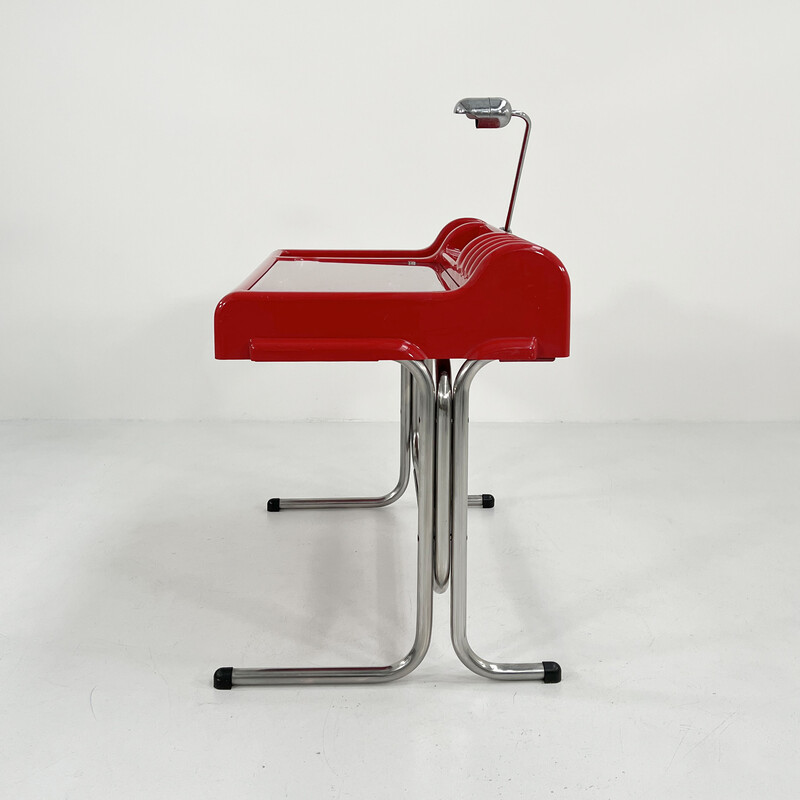Vintage red Orix desk by Vittorio Parigi and Nani Prina for Molteni, 1970s