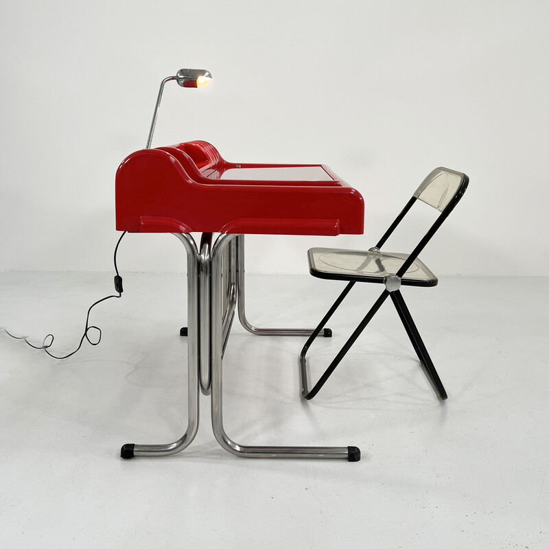 Vintage red Orix desk by Vittorio Parigi and Nani Prina for Molteni, 1970s