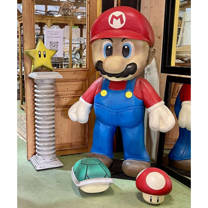 Mario Bros 160cm and vintage polystyrene accessories, 2000