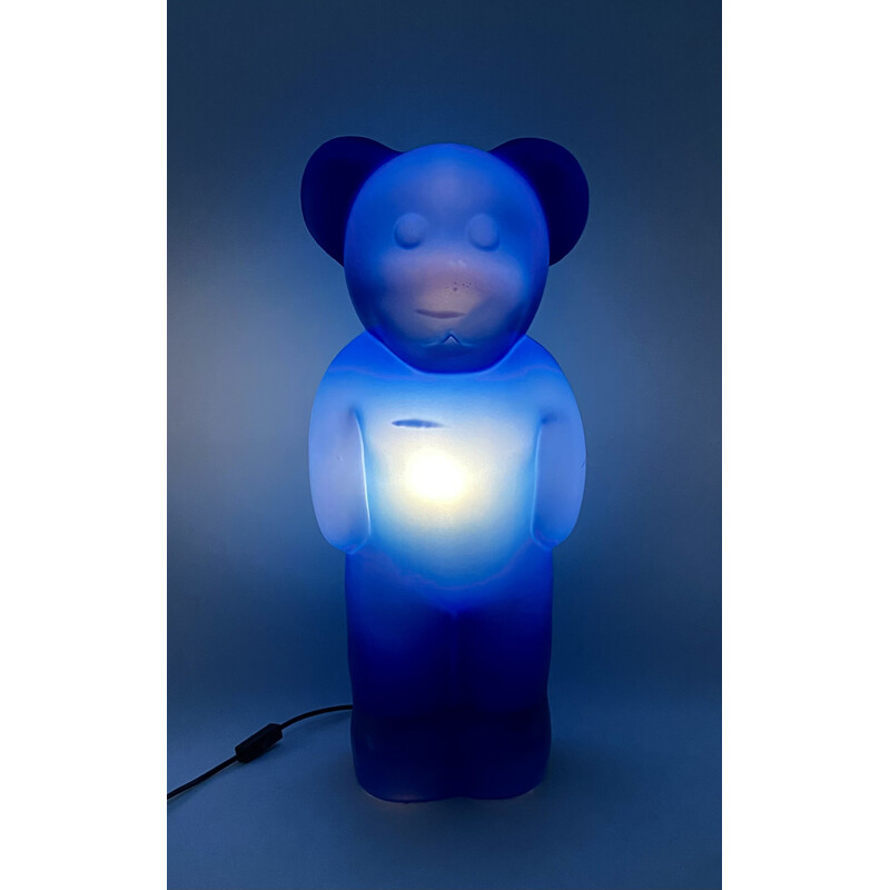 Lampada postmoderna vintage a forma di orso blu di Heinz Klein per Elmar  Flötotto, Germania anni 