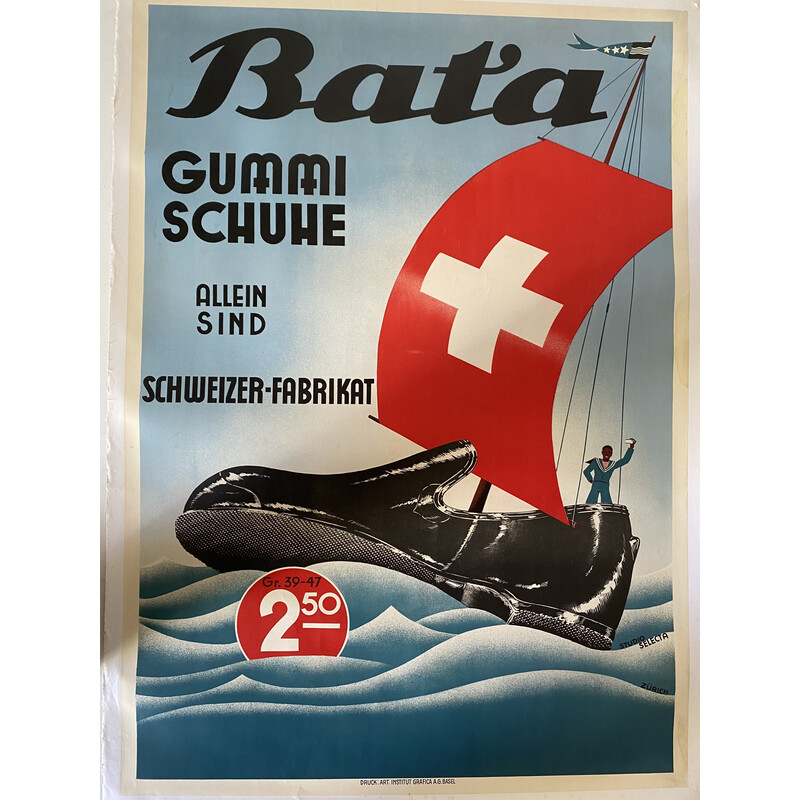 Original Bata-Wandplakat, 1930er Jahre