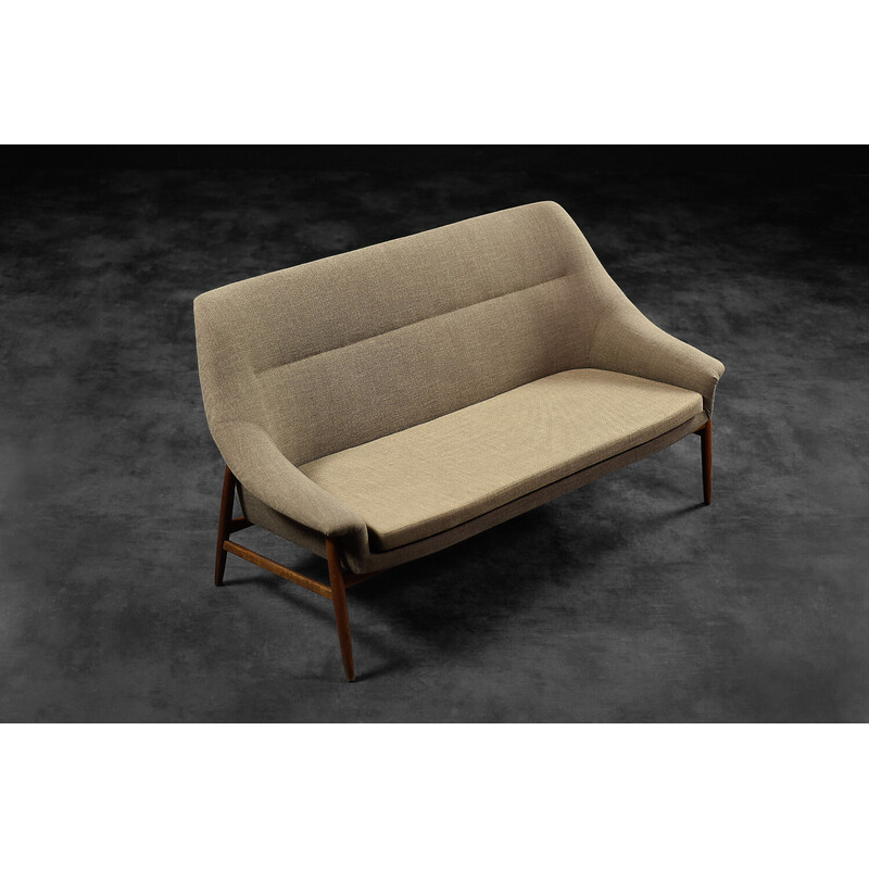 Vintage Scandinavian 2-seater brown fabric Grace sofa by Ikea, 1961