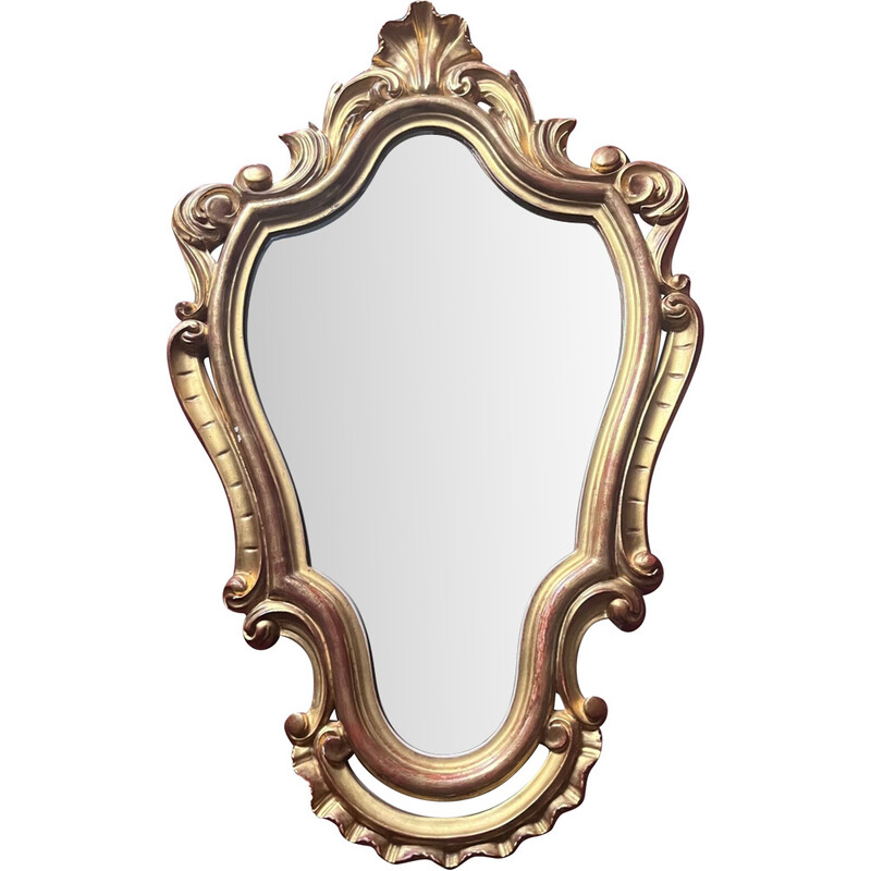 Espejo barroco vintage de madera dorada