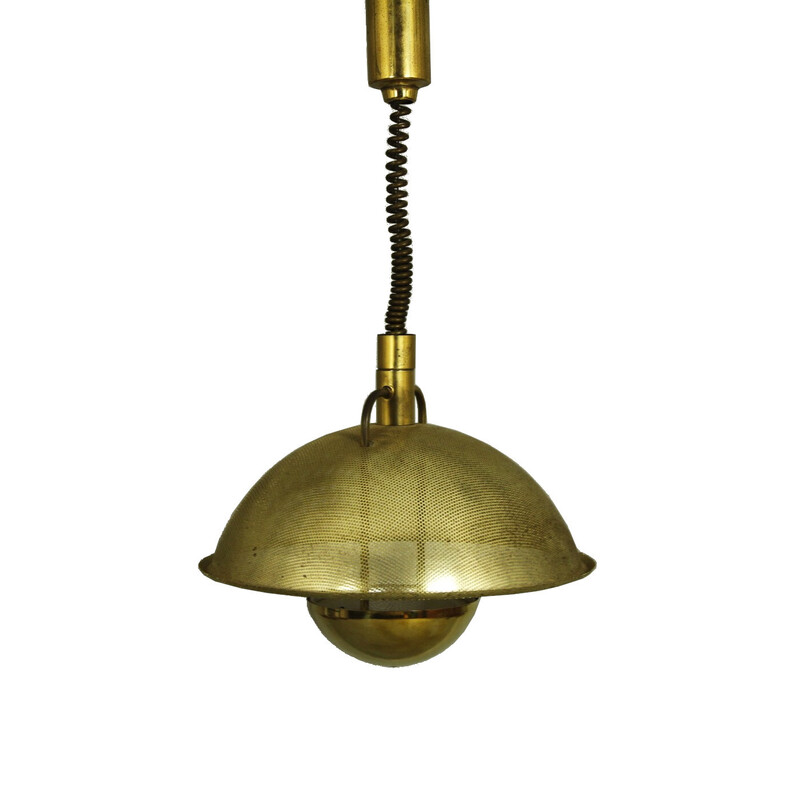 Vintage brass pendant lamp by Wkr Leuchten, 1970s