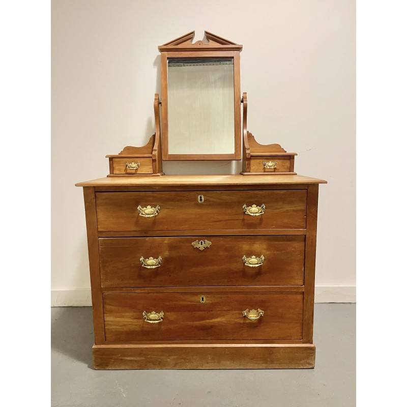 Vintage dressing table with drawers and mirror, 1910