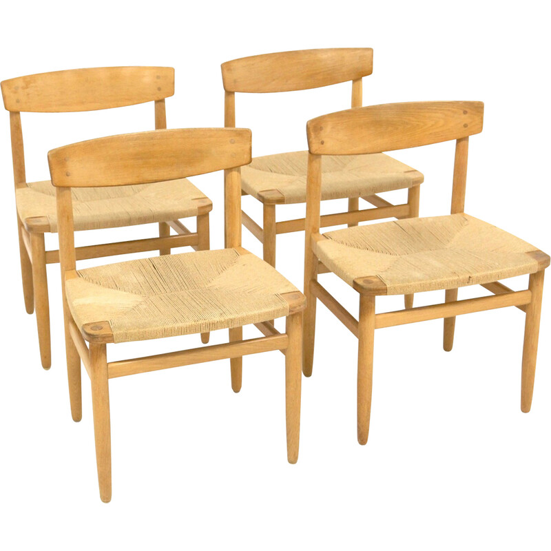 Set of 4 vintage oakwood chairs by Børge Mogensen for Karl Andersson and  Söner, Sweden 1960