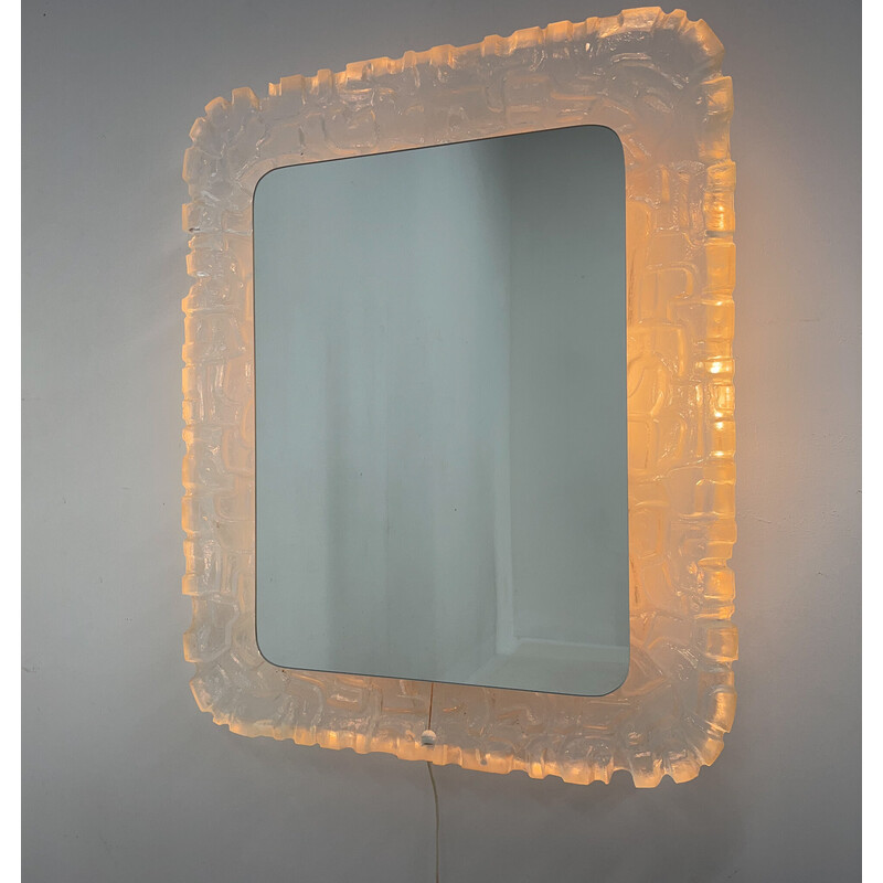 Vintage illuminated mirror by Erco Lucite, 1960-1970s