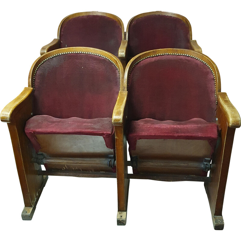 Coppia di sedie da cinema vintage, Polonia, anni '50