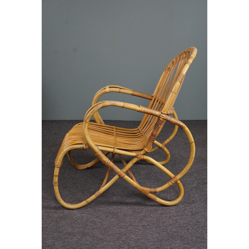 Vintage Rattan-Sessel, Niederlande 1950er Jahre