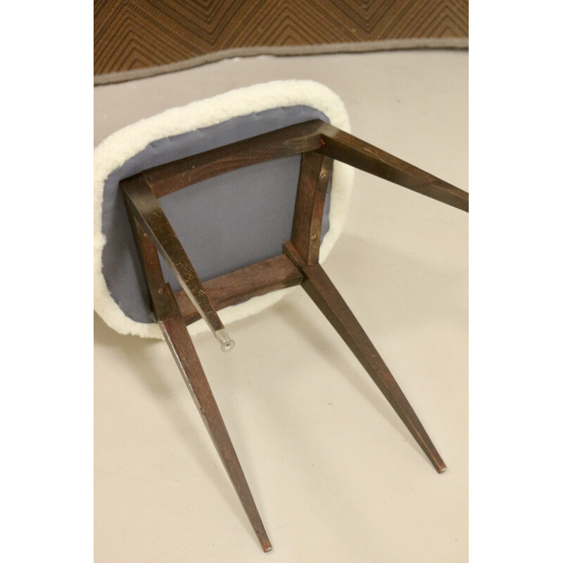 Chaise vintage en tissu effet fourrure, 1970