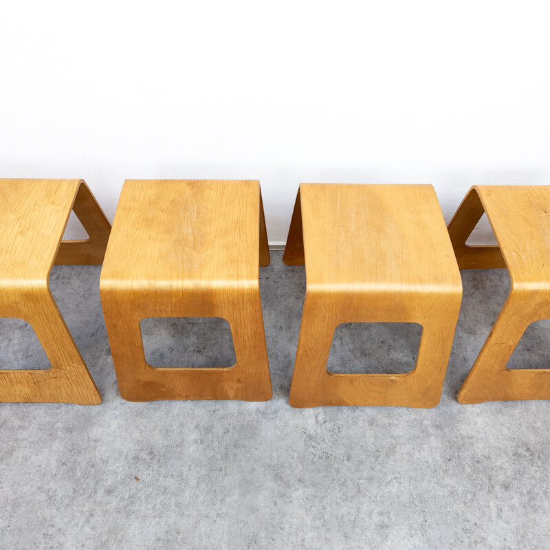 Set of 4 vintage Ikea "Benjamin" stools by Lisa Noringer