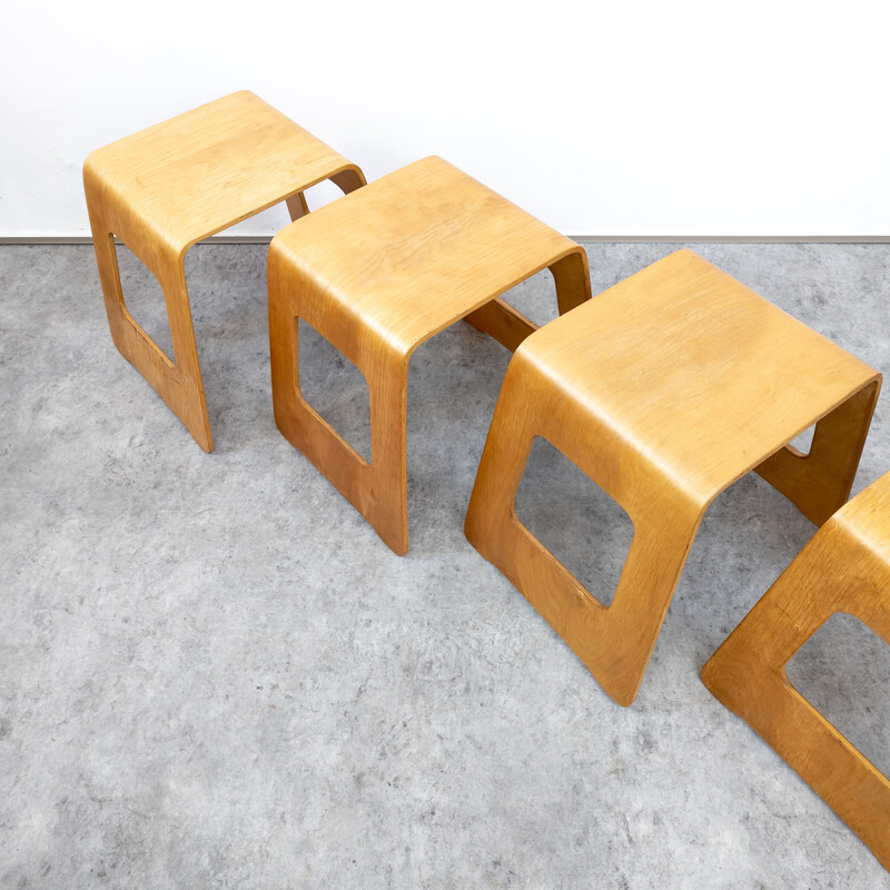 Set of 4 vintage Ikea "Benjamin" stools by Lisa Noringer