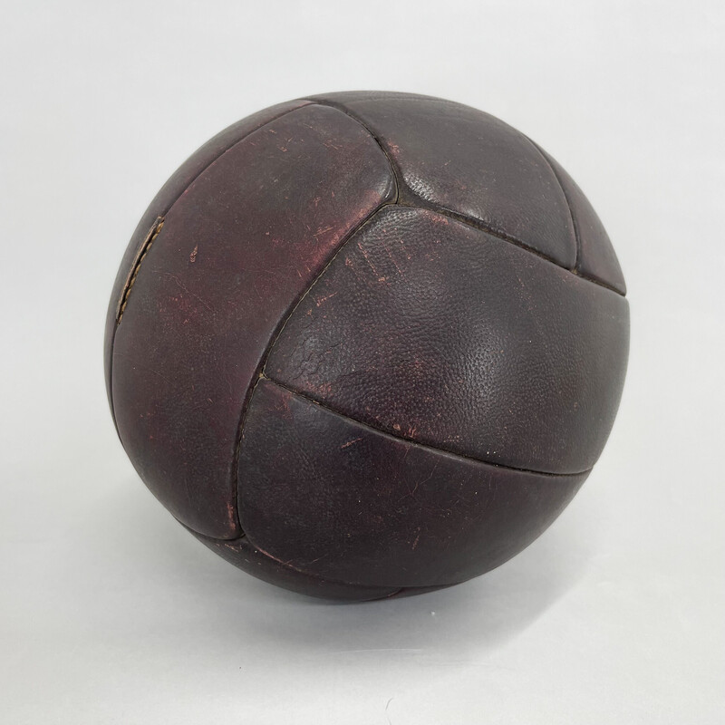 Medizinball aus Mahagoni und Leder, 1930er Jahre
