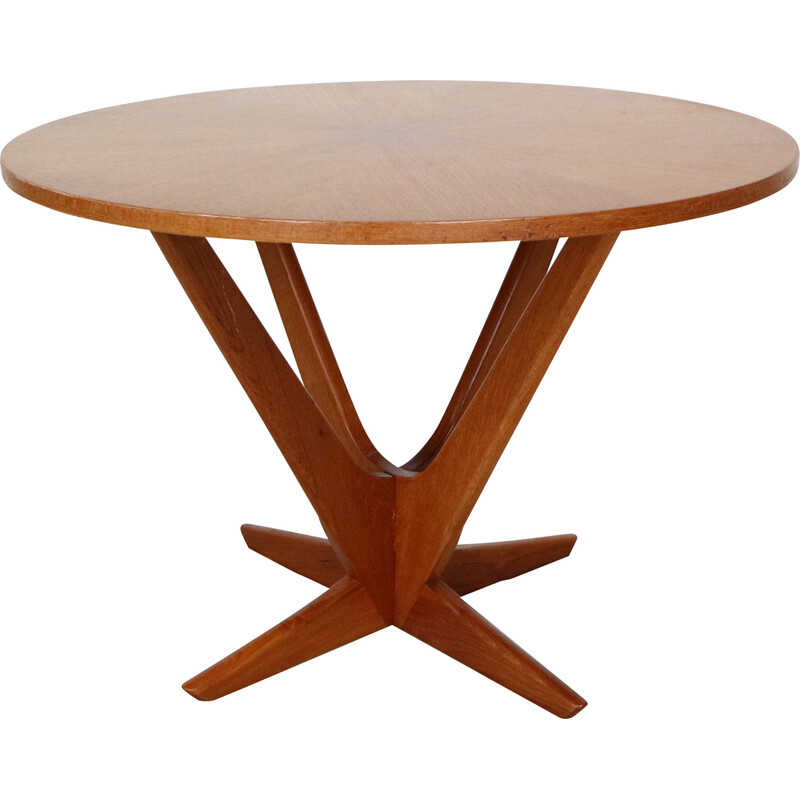 Vintage teak round coffee table by Søren Georg Jensen for Kubus, Denmark  1960s