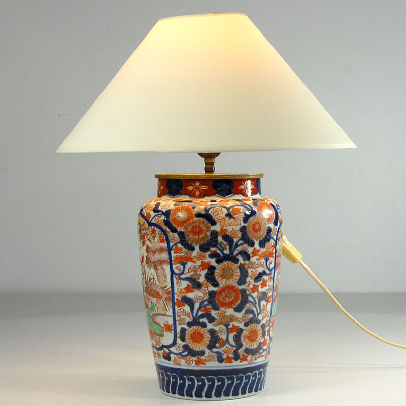 Lampada da tavolo in ceramica giapponese vintage