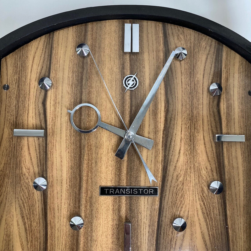 Relógio de parede em madeira e contraplacado Vintage da Transistor