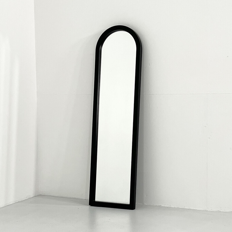 Specchio vintage con cornice nera di Anna Castelli Ferrieri per Kartell,  anni '80