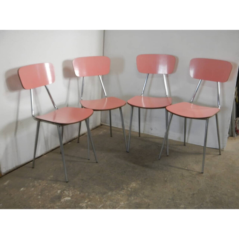 Set van 4 vintage formica stoelen